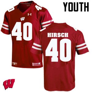 Youth Wisconsin Badgers NCAA #40 Elroy Hirsch Red Authentic Under Armour Stitched College Football Jersey LN31L61QR